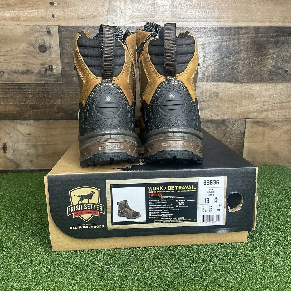 Irish Setter Men's Kasota Waterproof Side-Zip Safety Toe Work Boots Size‎ 13D